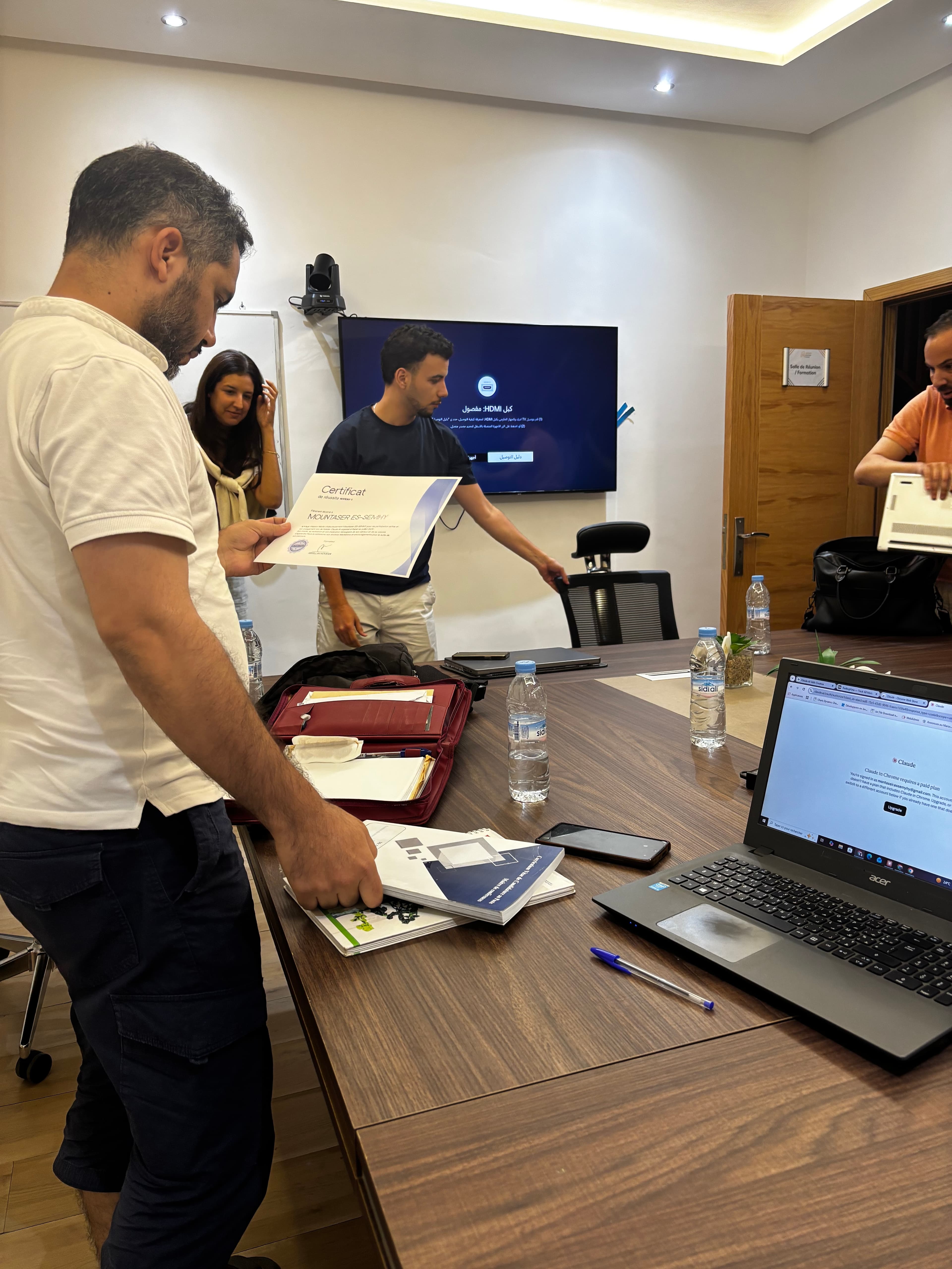 Certificates handed out at the end of the training
